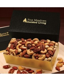 Gold & Black Gift Boxes with Deluxe Mixed Nuts